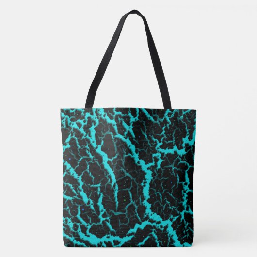 Tote Bag Lave de l'espace fissuré - Cyan (Devant)