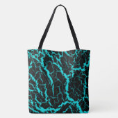 Tote Bag Lave de l'espace fissuré - Cyan (Dos)