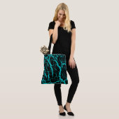 Tote Bag Lave de l'espace fissuré - Cyan (Sur le modèle)