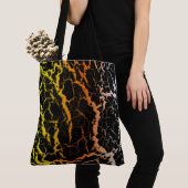 Tote Bag Lave de l'espace fissuré - Jaune/Orange/Blanc (De près)