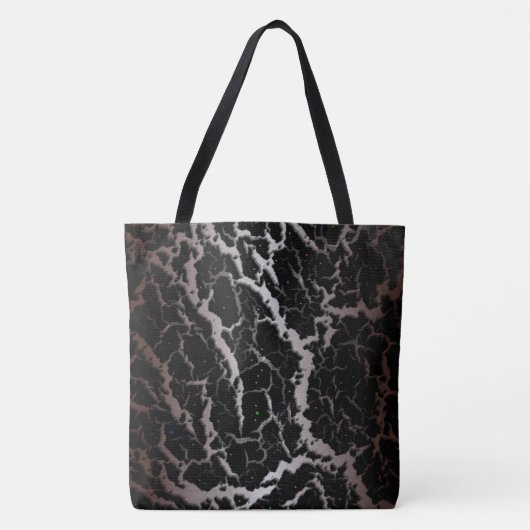 Tote Bag Lave spatiale fissurée - Blanc/Marron (Devant)