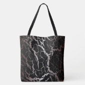 Tote Bag Lave spatiale fissurée - Blanc/Marron (Dos)