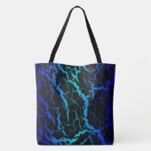 Tote Bag Lave spatiale fissurée - Bleu/Cyan (Dos)