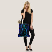 Tote Bag Lave spatiale fissurée - Bleu/Cyan (Sur le modèle)