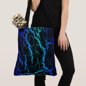 Tote Bag Lave spatiale fissurée - Bleu/Cyan (De près)