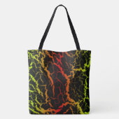 Tote Bag Lave spatiale fissurée - Citron/Rouge (Dos)