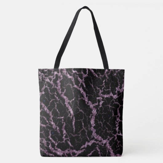 Tote Bag Lave spatiale fissurée - Paillettes roses (Devant)
