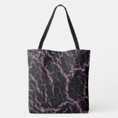 Tote Bag Lave spatiale fissurée - Paillettes roses (Dos)