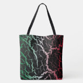 Tote Bag Lave spatiale fissurée - Vert/Blanc/Rouge (Dos)
