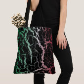 Tote Bag Lave spatiale fissurée - Vert/Blanc/Rouge (De près)