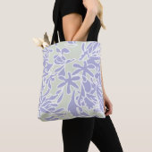 Tote Bag Lavender Agapanthus Flower Sage Green (De près)