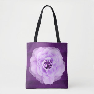 Tote Bag Lavender Diamond Rose Purple Grunge