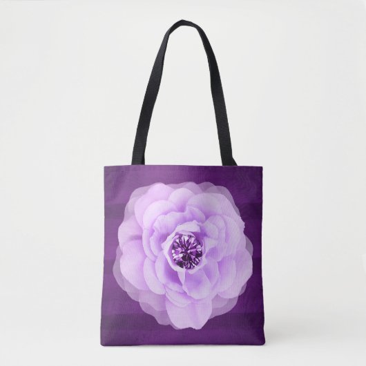 Tote Bag Lavender Diamond Rose Purple Grunge (Devant)
