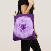 Tote Bag Lavender Diamond Rose Purple Grunge (De près)