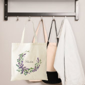 Tote Bag Lavender eucalyptus vert nom floral script