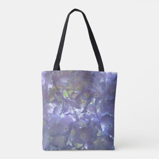 Tote Bag Lavender Hydrangeas violet floral, Mariée (Dos)