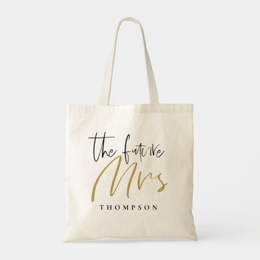 Tote Bag L'avenir Mme Nom Gold Black Script (Dos)