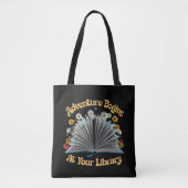 Tote Bag L'aventure commence à la bibliothèque Lecture esti (Devant)