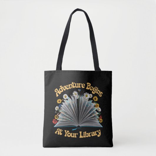 Tote Bag L'aventure commence à votre bibliothèque de lectur (Devant)