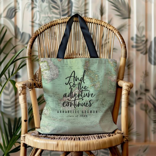 Tote Bag L'Aventure Continue Diplômé Voyage Sur Mesure