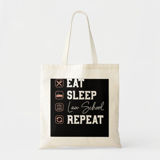 Tote Bag Law School Mangez Sleep Repeat - Future Avocat Law (Devant)