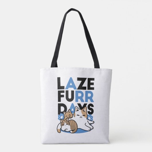 Tote Bag Laze Furr Days - Cute Lazy Cats Design (Dos)