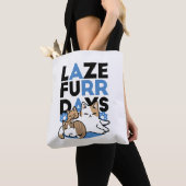 Tote Bag Laze Furr Days - Cute Lazy Cats Design (De près)