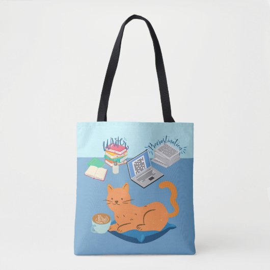 Tote Bag Lazy Orange Cat (Devant)