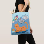 Tote Bag Lazy Orange Cat (De près)