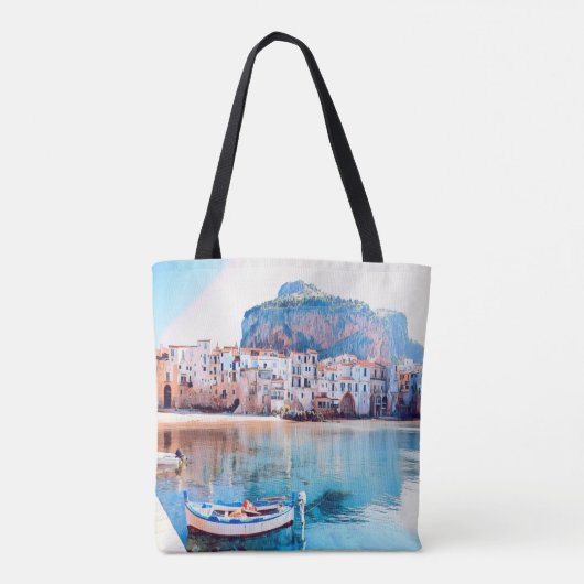 Tote Bag ldp CEFALÙ - Sicile - plage - panorama (Dos)