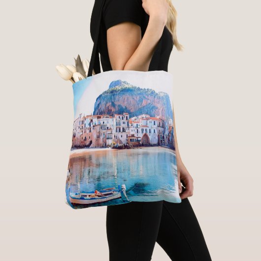 Tote Bag ldp CEFALÙ - Sicile - plage - panorama (De près)