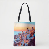 Tote Bag ldp SANTORINI - panorama - par nuit - (Devant)