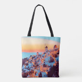 Tote Bag ldp SANTORINI - panorama - par nuit - (Dos)
