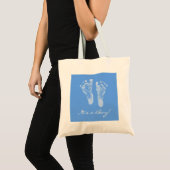 Tote Bag Le Baby shower mignon c'est un bébé bleu garçon Em (Devant (produit))