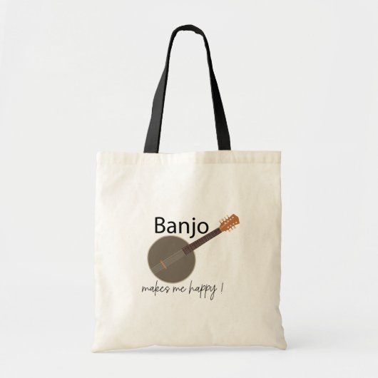 Tote Bag Le Banjo Me Rend Heureux (Devant)