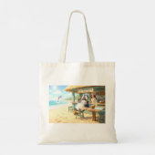 Tote Bag Le bar de plage du pingouin (Dos)