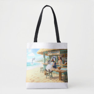 Tote Bag Le bar de plage du pingouin
