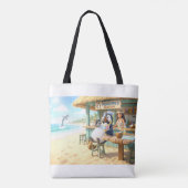 Tote Bag Le bar de plage du pingouin (Dos)