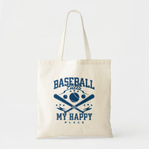 Tote Bag Le baseball alimente mon endroit heureux
