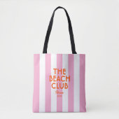 Tote Bag Le Beach Club Ibiza Pink Cabana Stripe (Devant)