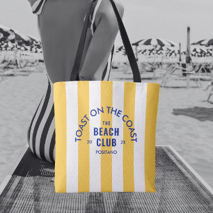 Tote Bag Le Beach Club Toast Sur La Bande Jaune Côtière