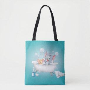 Tote Bag Le bébé Tom et Jerry prenant un bain
