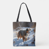 Tote Bag Le Berger Australien Laisser Neige Noël (Dos)