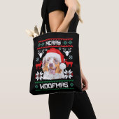 Tote Bag Le berger australien Merry Woofmas Noël (De près)