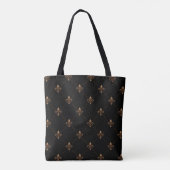 Tote Bag Le Black Gold Fleur De Lis Élégant Motif De Luxe (Dos)
