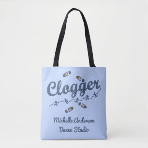 Tote Bag Le bleu de danseur de Clogger ajoutent le nom