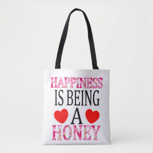 Tote Bag Le bonheur est d'être un miel Floral Mimi mère