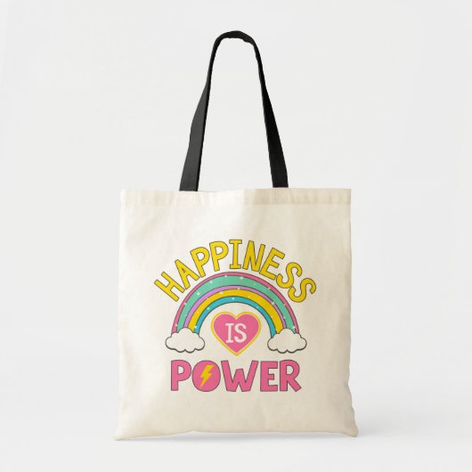 Tote Bag Le bonheur est Power Rainbow (Devant)