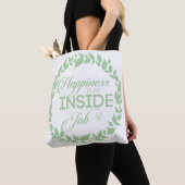 Tote Bag Le Bonheur Est Une Guirlande Verte À L'Intérieur D (De près)