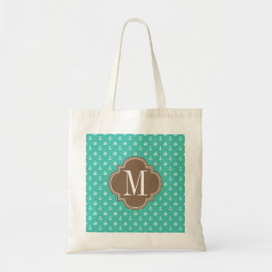 Tote Bag Le brun nautique Girly de turquoise d'Ancres